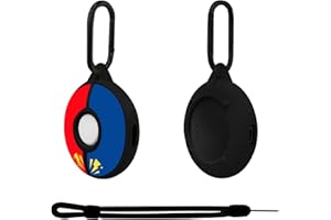 Chanvoo Silicone Protective Case for Poke GO Plus + (2023) with Keychain & Wrist Strap, Soft Skin Cover Shell - Black