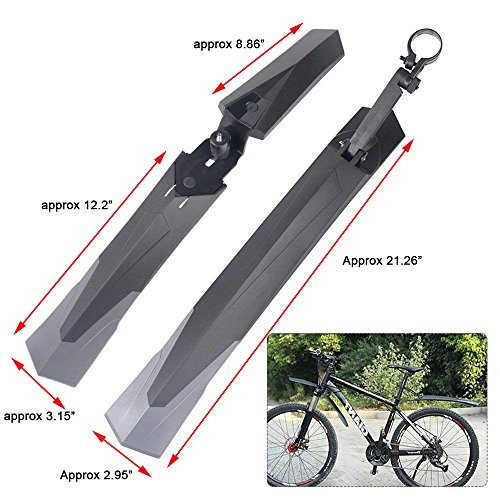 WElinks Soft Plastic Bike Fenders Set, Bike Front Rear Rain Mud Guards Accessories Set, 2Pcs/set Road Mountain Bike Bicycle Cycling Front/Rear Wheel Tire Tyre Mud Guards Mudguard Fenders Set
