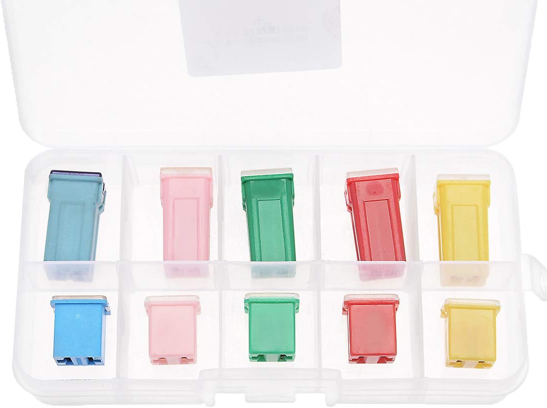 sourcing map Automotive Mini Cartridge Fuse Set 32V 20A 30A 40A 50A 60A Female Terminal for Cars Truck Vehicle 10pcs - Image 4