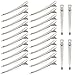 24 Packs 3.5 Inches Hair Clips for Women Professional Non-Slip Hairdressing Curl Setting Natural Hair Sectioning Clips Metal Alligator Clips for Hair Extensions Silver Color (Silver)