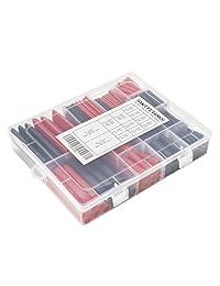 switchme 198pcs 3: 1 Heat Shrink Tubing Double Wall calcomanía Lined Shrink Wrap Tubo Assortment Kit 7 Tamaño 1" 3 4" 1 2" 3 8" 1 4" 3 16" 1 8" Mix, color negro y rojo