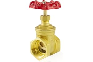 WiseWater 2" NPT Brass Gate Valve, Rotating Sluice Valve Two-way Flow Manual Rotary Sluice Valve for Mechanical Equipment Industaril Household Use (DN50)