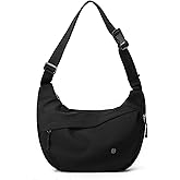 Nylon Crescent Cross body Bag for Women, Casual Medium Lightweight Shoulder Tote Handbag Travel Purse with Adjustable Strap