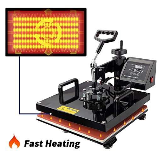 Heat Press Machines 15x15 Inch 8 in 1 Digital Multifunctional 360