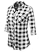 JJ Perfection Basic Roll Up Sleeve Shirts with Front Pocket Collared Button Down Flannel Casual Plaid Shirt Tops for Womens