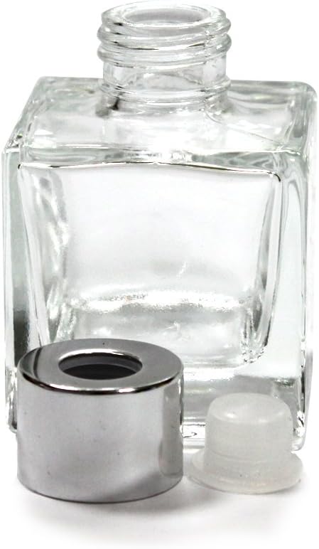 Frandy House Small Square Glass Diffuser Bottles Set of 4-2.5" High,50ml 1.7 fl oz. Fragrance Accessories Use for Diy Replacement Reed Diffuser Sets with Essential Oils,Reed Sticks. (50ML) - Image 3