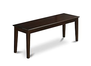 East West Furniture CAB-CAP-W Bench with Wood Seat, Cappuccino Finish