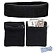 Techion Sports Sweatband Set Including 1 Pack Headband and 3 Pack Wristbands with Zipper Pocket/Wallet for Cycling, Running, Tennis, Basketball and More