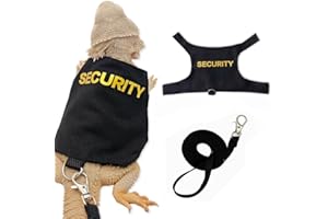 HOKABLE Bearded Dragon Leash and Harness Set, Adjustable Lizard Reptile Leashes Bearded Dragon Rope Accessories for Bearded Dragon Lizard Small Pets Outdoor Safety Walking（Security Character）