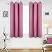 Deconovo Room Darkening Thermal Insulated Blackout Grommet Window Curtain Panel for Living Room, Pink,42x63-inch,1 Panel