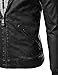 Youstar Men's Casual Long Sleeves Zipper Closure Faux Leather Jacket