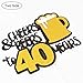 Cheers & Beers to 40 Years Gold Glitter Cake Topper Happy Birthday Wedding Anniversary 40th Party Decoration - 7'' x 8'' Forty Bday Topper.