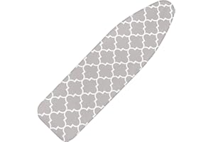 Memeaty Ironing Board Cover and Pad 15x54 Inch Standard Ironing Board Cover with Elastic Edge and Hook and Loop Fasteners Scorch and Stain Resistant Cotton Ironing Covers with Thick Padding