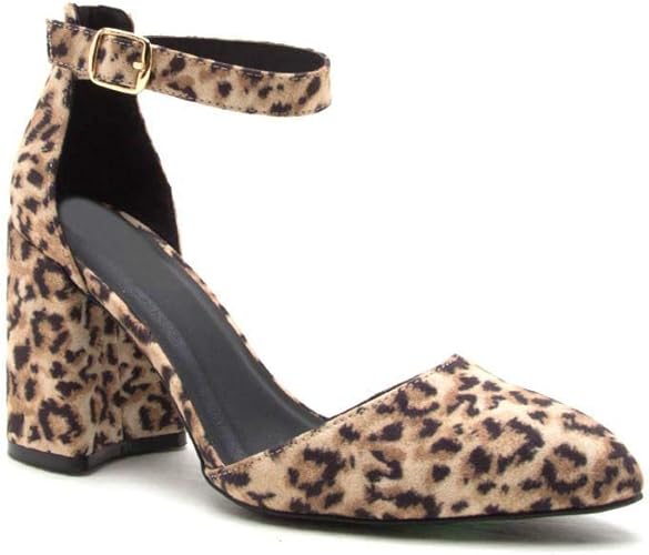 leopard block heels closed toe
