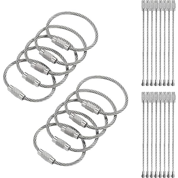 Stainless Steel Extendable Keychain Cable Loops EEEKit 150-Pack ...