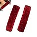 Dotesy 2 Pcs Soft Faux Sheepskin Wool Car Safety Seat Belt Pads Shoulder Strap Cover Neck Cushion (Wine Red)
