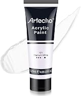 Artecho Titanium White Acrylic Paint 120ml Tubes Art Canvas Rock Wood Fabric