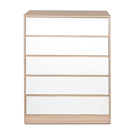 HomeTown Ambra Chest of 5 Drawers (Teak and White)