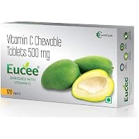 Eucee Vitamin C chewable Tablets 500 mg-Immunity-antioxidant-skincare(120 tablets) (Green Mango) (Green Mango)