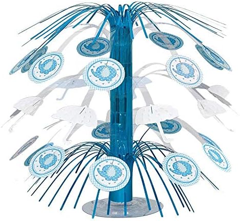 85" Blue Elephant Boy Baby Shower Cascade Centerpiece Decoration