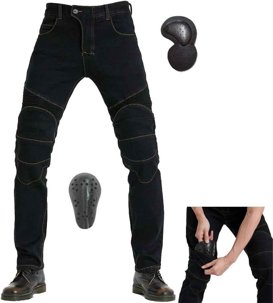 Motorcycle Riding Protective Pants Armor Motocross Racing Denim Jeans Upgrade Knee Hip Protective Pads