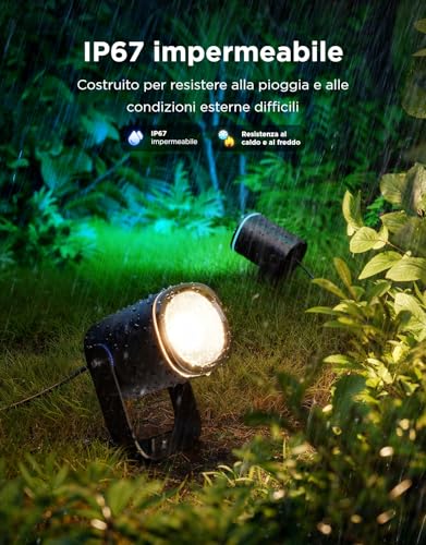 Govee Outdoor Spotlights 2, RGBWIC Outdoor Lights, Dimmable 700lm, Pack of 2 | IP67 Garden Light with 69 Scene and 16 Mon Colours, LED Lights with Different Installation Ways, Works with Alexa