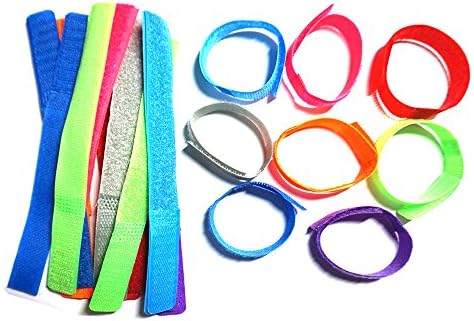GTONEE 25 PCS Reusable Fastening Cable Ties, Velcro Cable Ties, Convenient to identify items Reusable Fastening Cable Ties Colorful