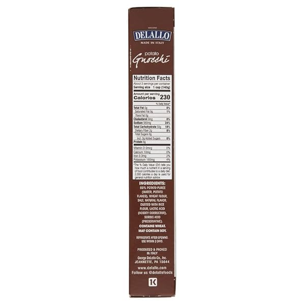 DELALLO TRADITIONAL ITALIAN POTATO GNOCCHI, 1LB
