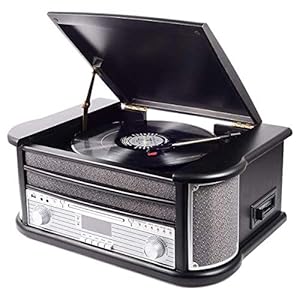 Denver MRD-51 Black Retro platenspeler – DAB-digitale radio – cd-speler en cassettes – directe opname via USB-platen, cd…