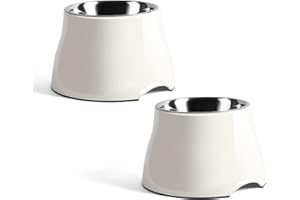 Yoken Sturdy Elevated Dog Bowls 2 Packs, Prevention of Vertebrae Disease, Non-Slip, High Capacity, Colorful Raised Bowls for Medium Small Dogs