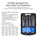 18650 Smart Battery Charger Universal Intelligent Charger LCD Display for 26650 18350 17670 18700 21700 20700 Li-ion IMR INR ICR Ni-MH Ni-Cd AAA AA Batteries(4 Slot Discharge Function)