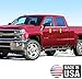 Made in USA! Compatible with 2014-2018 Chevy Silverado Double Cab 4PC Stainless Steel Chrome Window Sill Trim Overlay