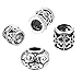 Pangda 40 Pieces Hair Tube Beads Dreadlocks Beads Hair Braiding Jewelry Hair Decoration Accessories, 4 Styles, Tibetan Silver