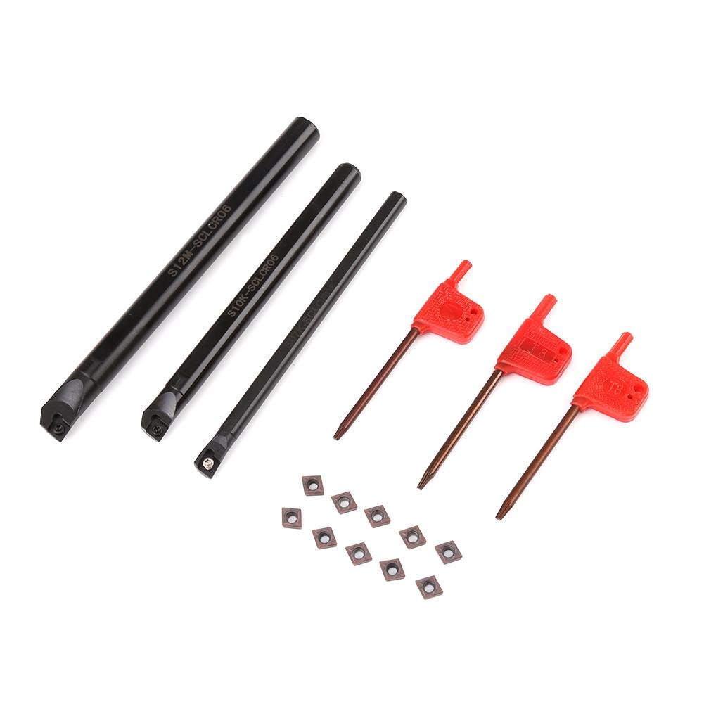 Lathe Accessories Lathe CNC Turning Tools Set SCLCR Lathe Boring Internal Turning Bar Holder + 10 Pcs CCMT0602 Insert + 3 Pcs Wrench