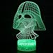 LED 3D Optical Illusion Smart 7 Colors Night Light Desk Lamp with USB Cable (Darth Vader)