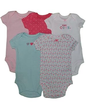 Baby Girls' 5 Pack Bodysuits (Baby) - Super Cute-3M