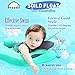 Preself Upgraded Baby Float Non-Inflatable Solid Swim Ring ,Swim Trainer, Mambobaby Float with Removable UPF 50+ UV Sun Protection Canopy