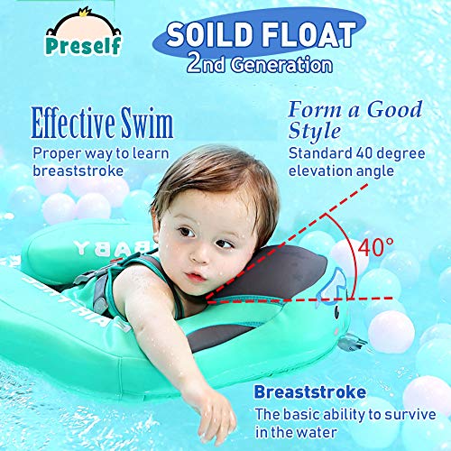 Preself Baby Solid Folat Ring 2 Infant Pool Aquatics Toddler Bathtub Floating Safety Swimming Training (Pink) - Thumbnail 5