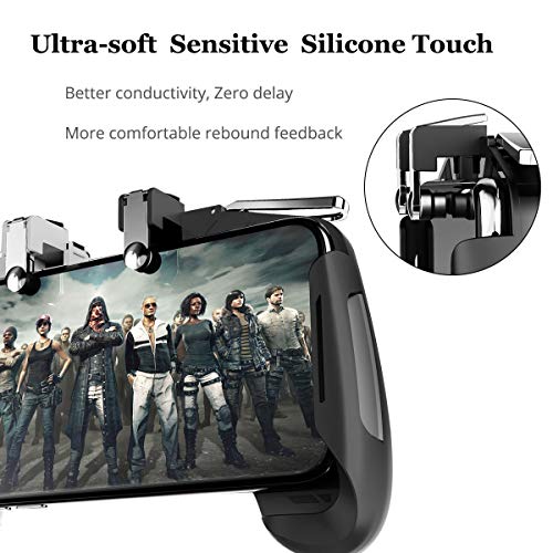 Newseego Mobile Game Controllers,[Upgrade Version] Sensitive Shoot Aim Multiple Color Combinations Gaming Grip with Gaming Trigger for Knives Out/Rules of Survival for Android & iOS-Black+White - Thumbnail 2