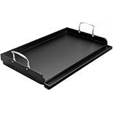 Griddle for Gas Grill Flat Top Grill Griddles Plate 25 x 16 Inch Cast Iron | Griddle Top for Gas Grill Cast Iron Griddle for stove top Nonstick Griddle insert with raised edges,outdoor grill