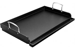 Universal Large Nonstick Griddle for Gas, Electric, and Charcoal Grills - 25" x 16" Flat Top Cooking Insert, Skillet Plate fo