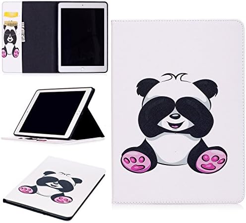 iPad 9.7 inch 2018/2017 Folio Case - LaoTzi[Corner Protection] Cute Cartoon Premium PU Leather Slim Fit Smart Stand Cover for Apple iPad 6th/5th Gen, iPad Air 1/2 - Panda