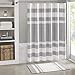 Madison Park Spa Waffle Shower Curtain Pieced Solid Microfiber Fabric with 3M Scotchgard Water Repellent Treatment Modern Home Bathroom Decorations, Standard 72X72, Grey primary