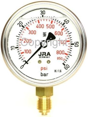 Glycerin Manometer 0-60 bar NG63 Bottom Connector G1/4"
