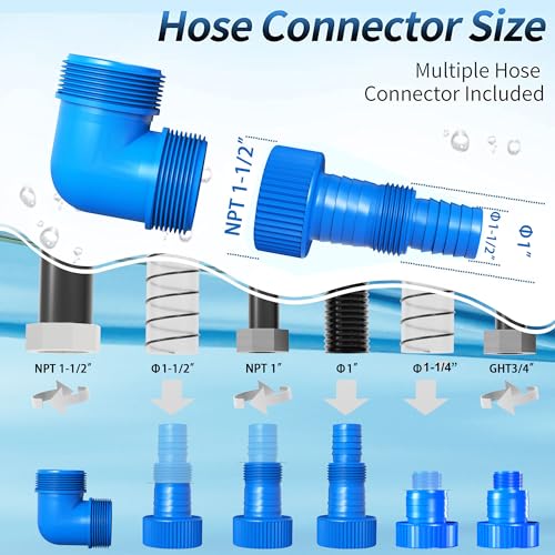 FOTING Sump Pump, High Flow Submersible Water Pump with Float Switch, Automatic Clean/Dirty Utility Pump for Basement Puddle Pool Tub Pond Draining, 1.5 HP, 6300GPH