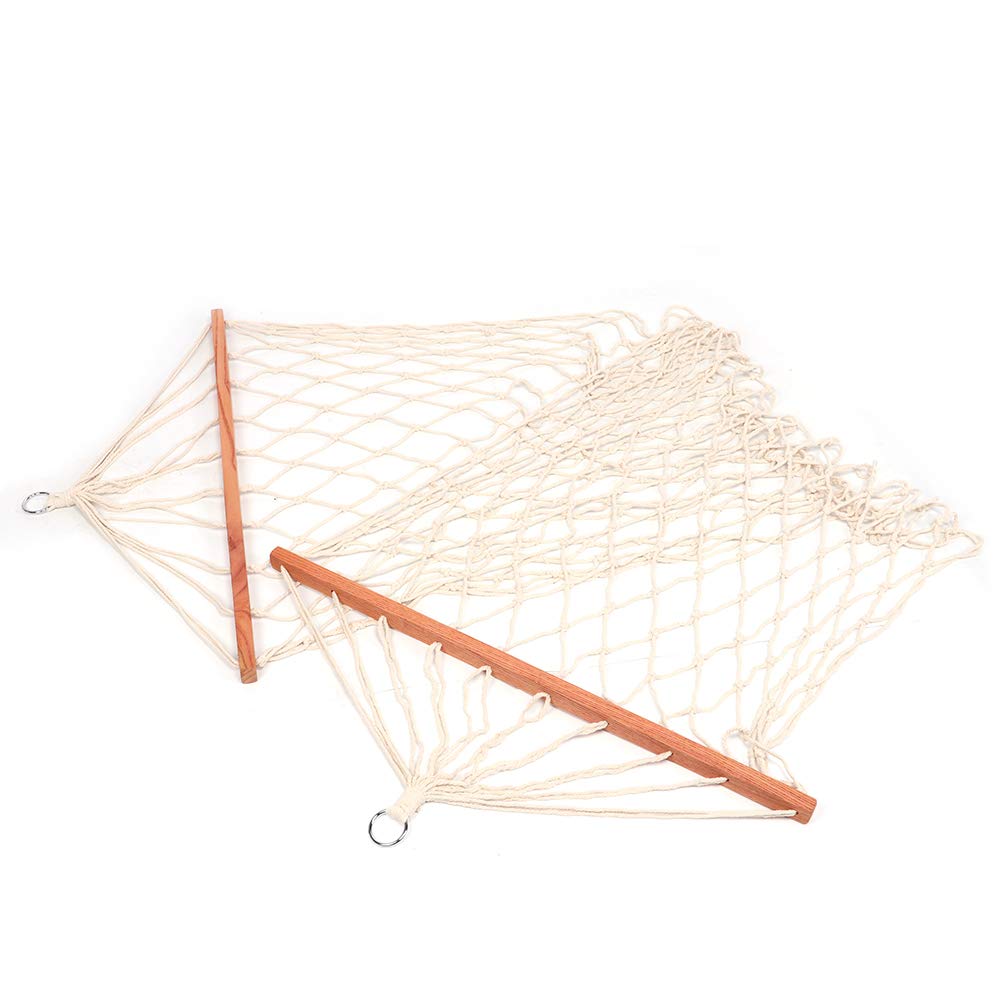 Mesh Hammock Hanging Swing Garden Swing Made of Rope and Wood for Decorate Outdoor Travel and Camping.