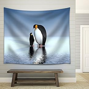 Fun Penguins - Fabric Wall Tapestry Home Decor - 51x60 inches