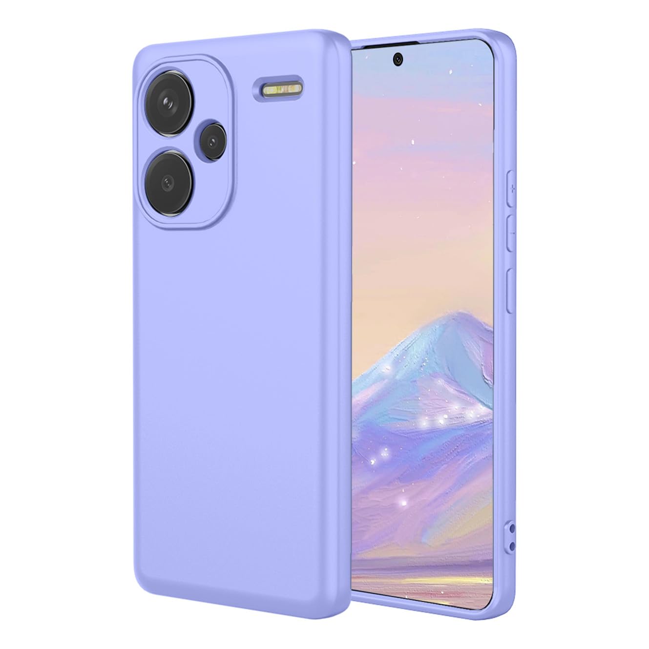YUECXIN Case for Xiaomi Redmi Note 13 Pro+ Plus 5G, Ultra thin Liquid Silicone Silky Soft Touch Cover, with Microfiber Lining Shockproof TPU Bumper Rubber Girls Women Case. Purple