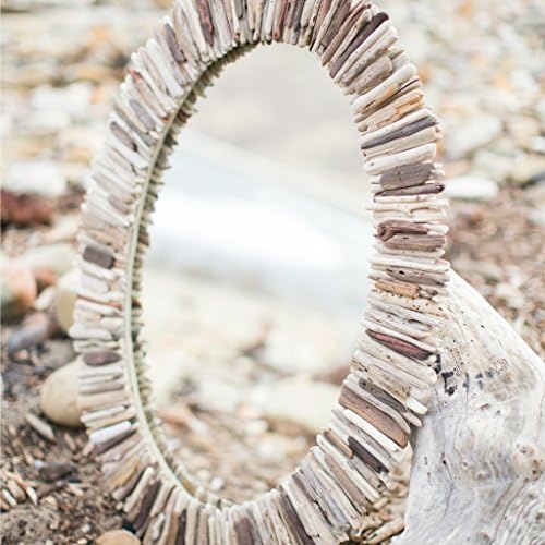 30"x40" Oval Driftwood Mirror || Reclaimed Wood Beach Decor ©2012 Madera del Mar