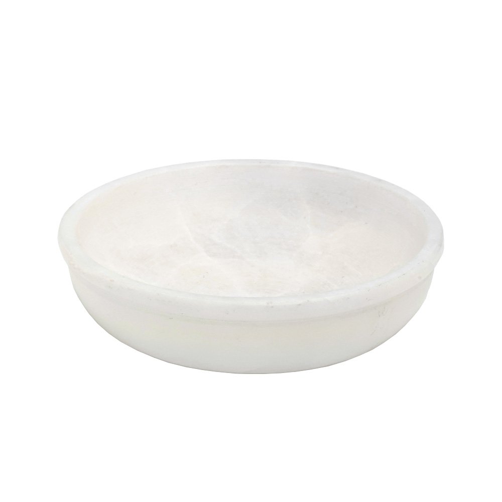 NKlaus White Soapstone Incense Holder 10cm Diameter 3.5cm Height